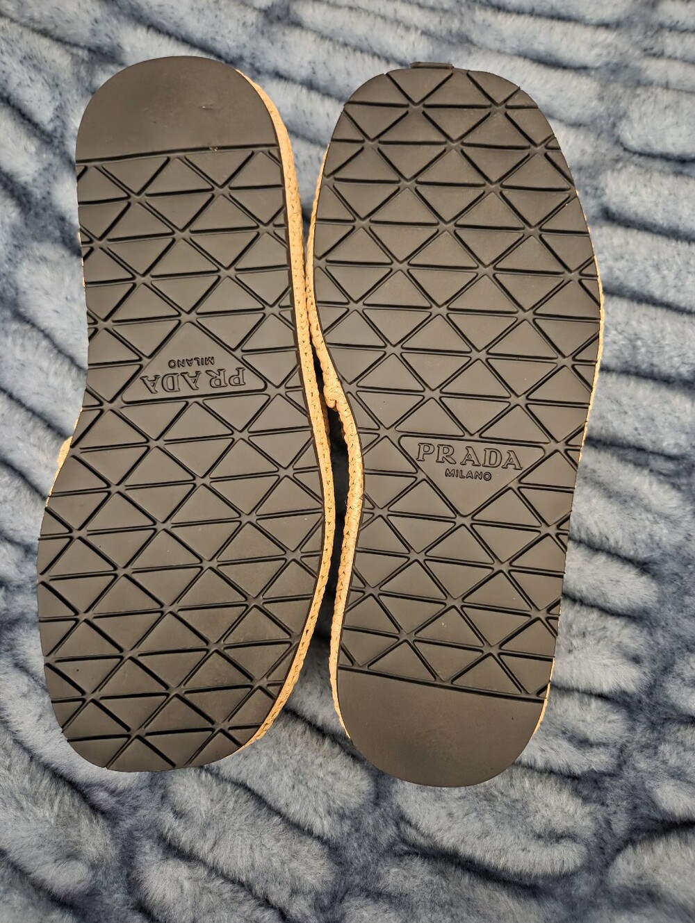 Prada Tan Raffia Slide Sandals - Women - Picture 3 of 4